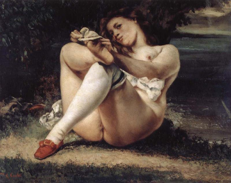 Gustave Courbet Woman with White Stockings oil painting image